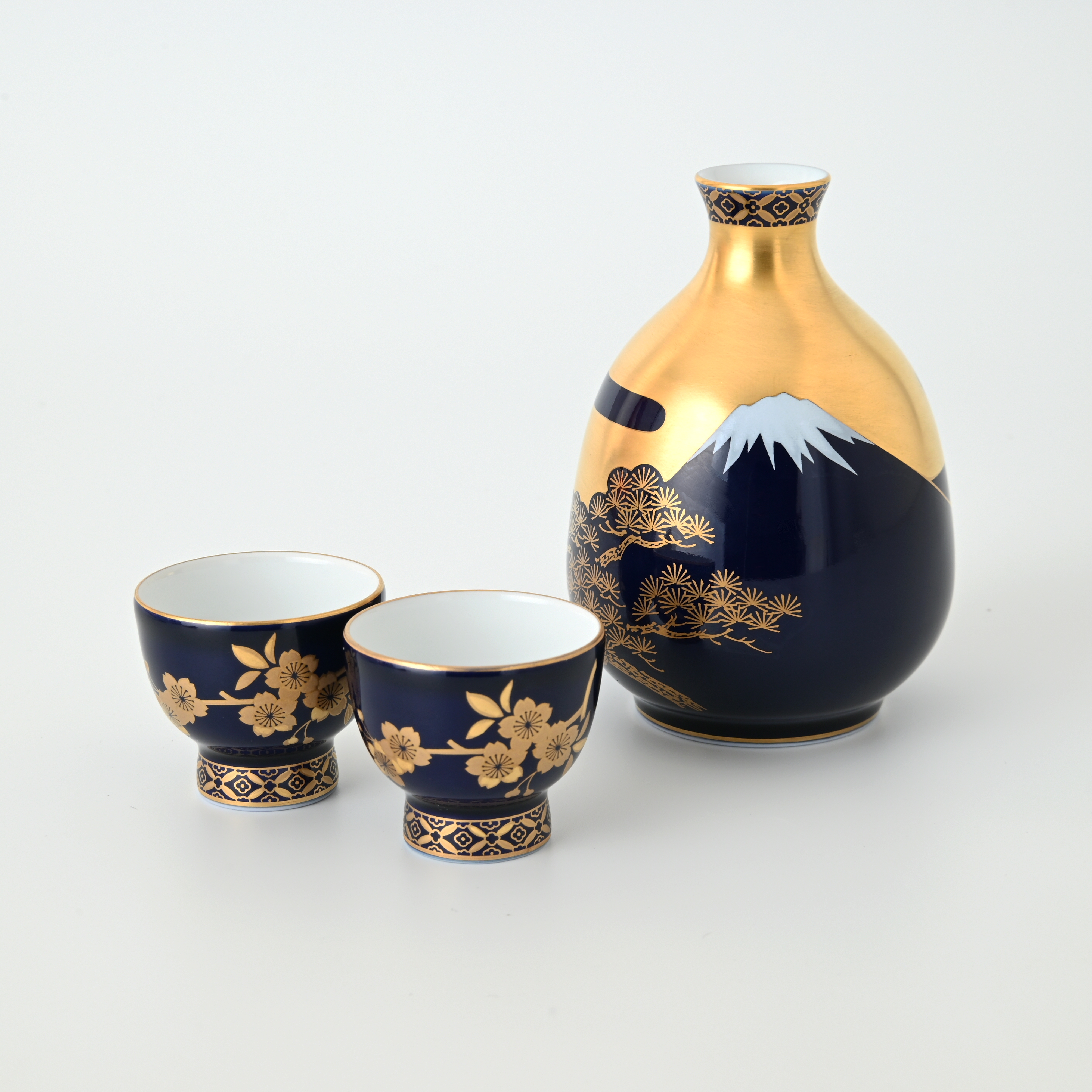 富士絵）半酒器（徳利・お猪口）セット|有田焼の老舗-香蘭社オンライン