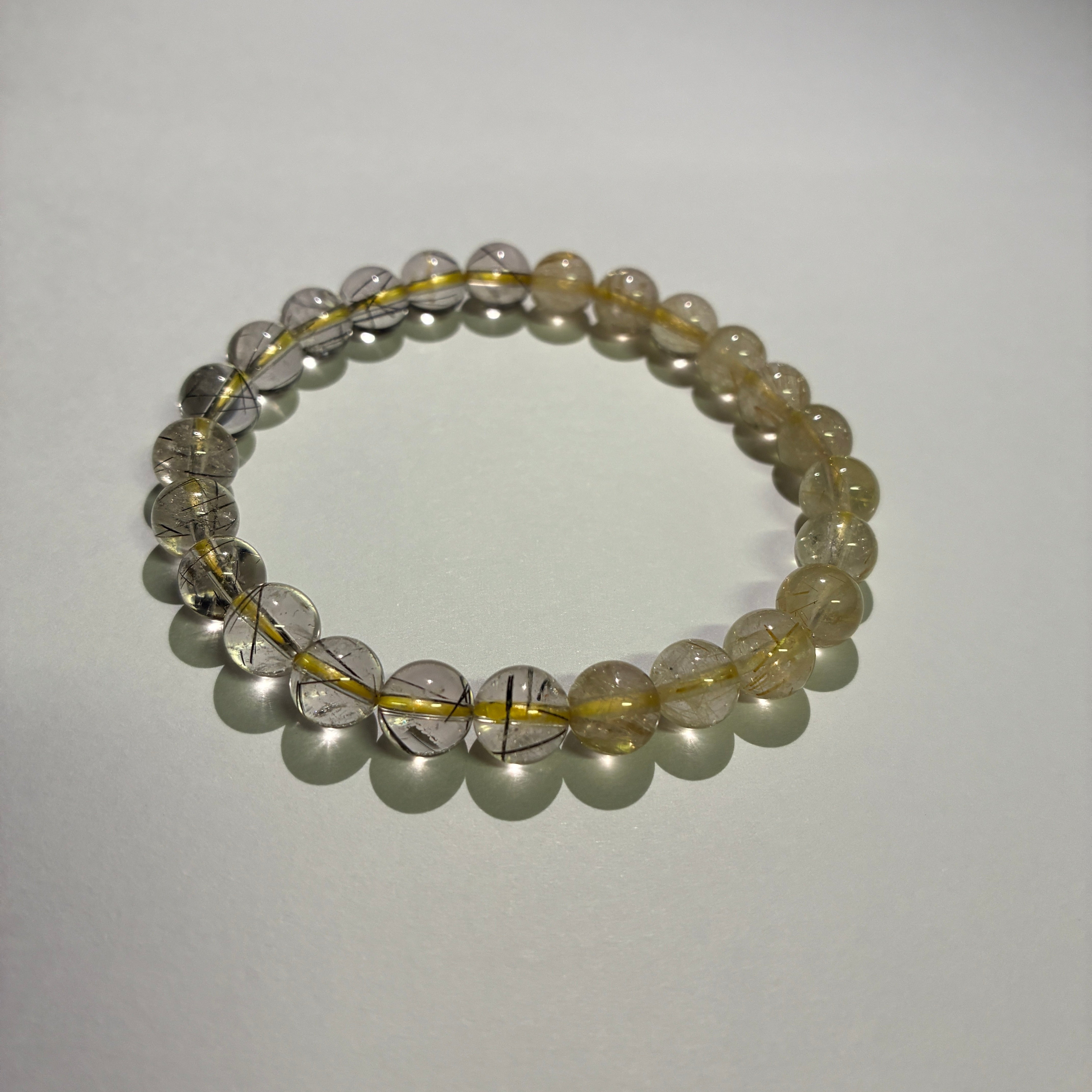 ルチルクォーツ×ブラックルチル7.5〜8mm - ヒカルファントム