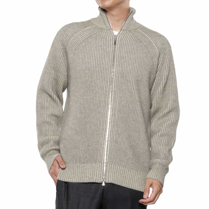 カシミヤ素材ジップアップ ニットカーディガン（2227240）｜BARNEYS