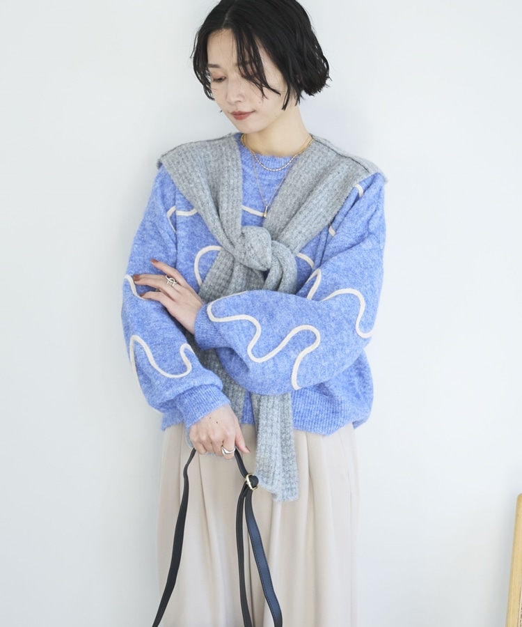 コード刺繍クロップドニットプルオーバー(F BROWN): トップス｜PMbox