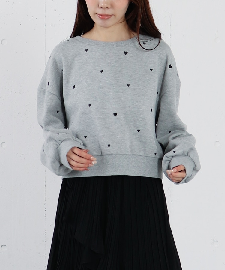 ランダムハート刺繍スウェット(M OATMEAL): トップス｜PMbox P&M