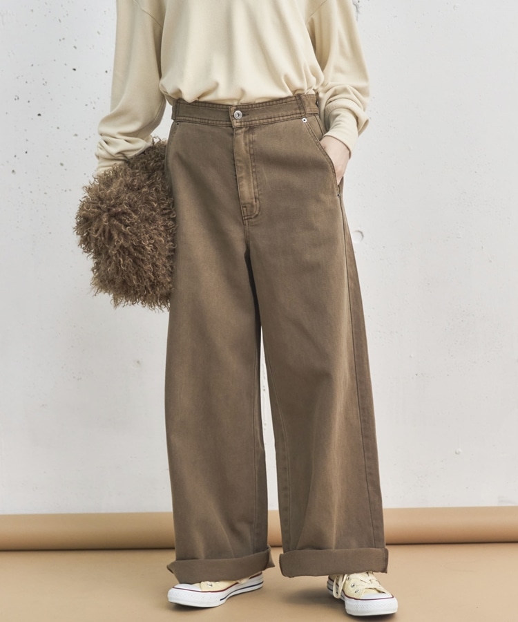 サイドベルトワイドパンツ(36 BROWN): パンツ｜PMbox P&M OFFICIAL