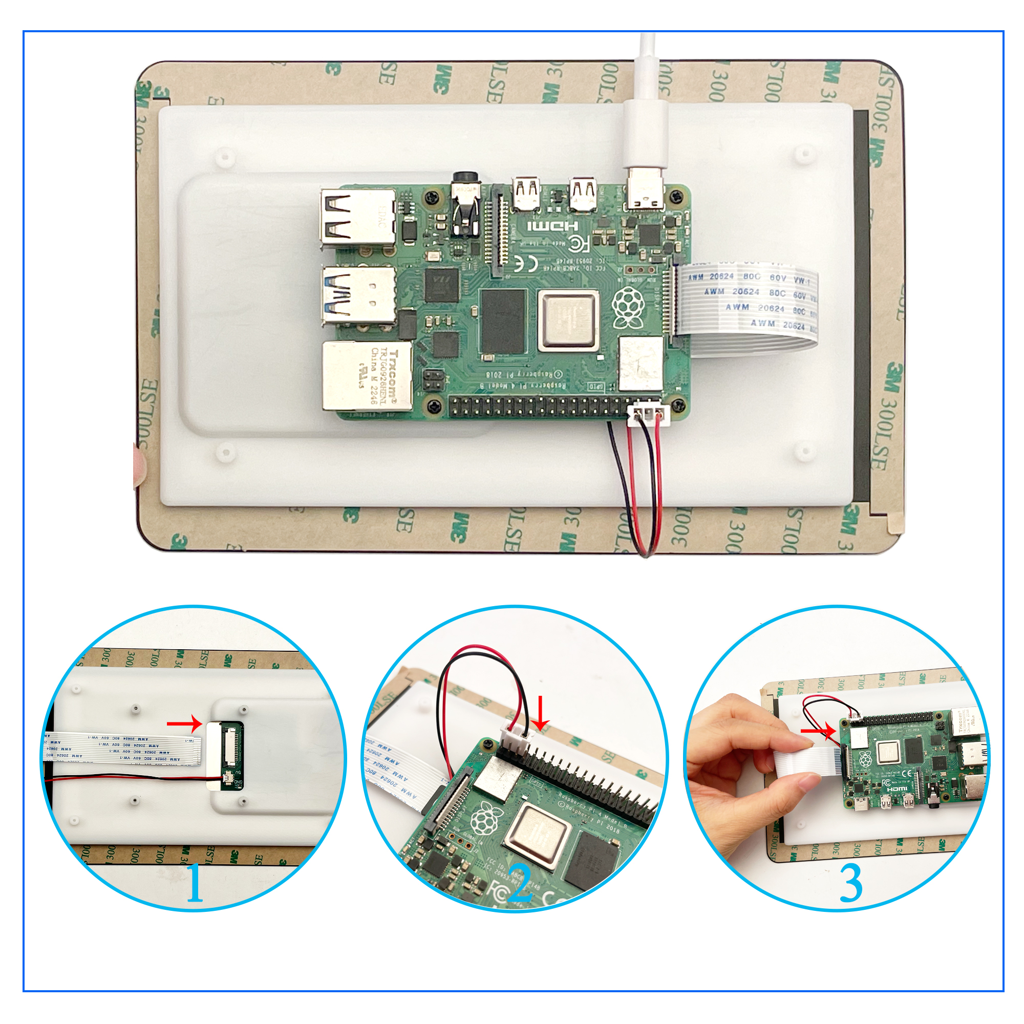 OSOYOO 7インチ 720×1280 HD IPS DSI 静電容量式タッチスクリーン