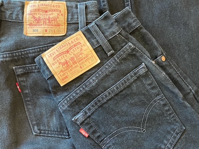 キレイなストレート】アメリカ製リーバイス505後染めブラックデニム