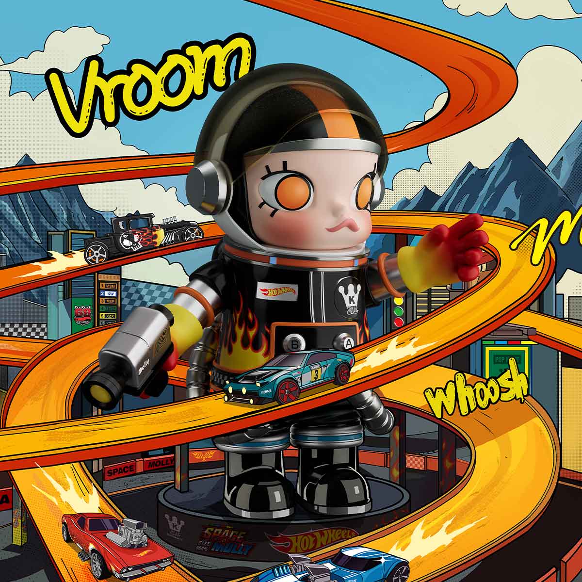 Hot Wheels X Pop Mart: MEGA SPACE MOLLY 400% on sale now! – ORANGE