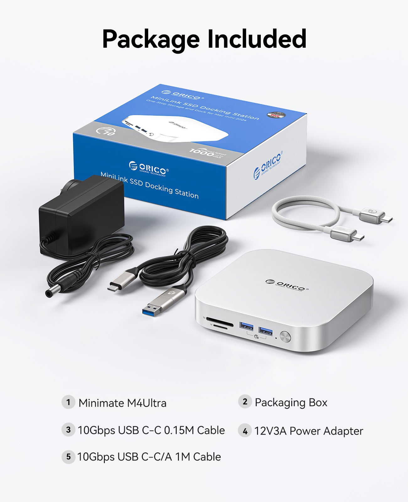 ORICO M4Ultra: 3200MB/s Dual SSD Dock for Mac Mini