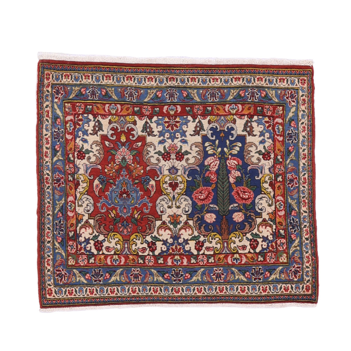 ペルシャ絨毯 (イスファハンアンティーク) 94×81cm（FS-70051