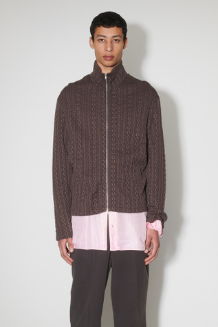 Our Legacy - Shrunken Fullzip Polo Indulgent Choco Cable Jacquard