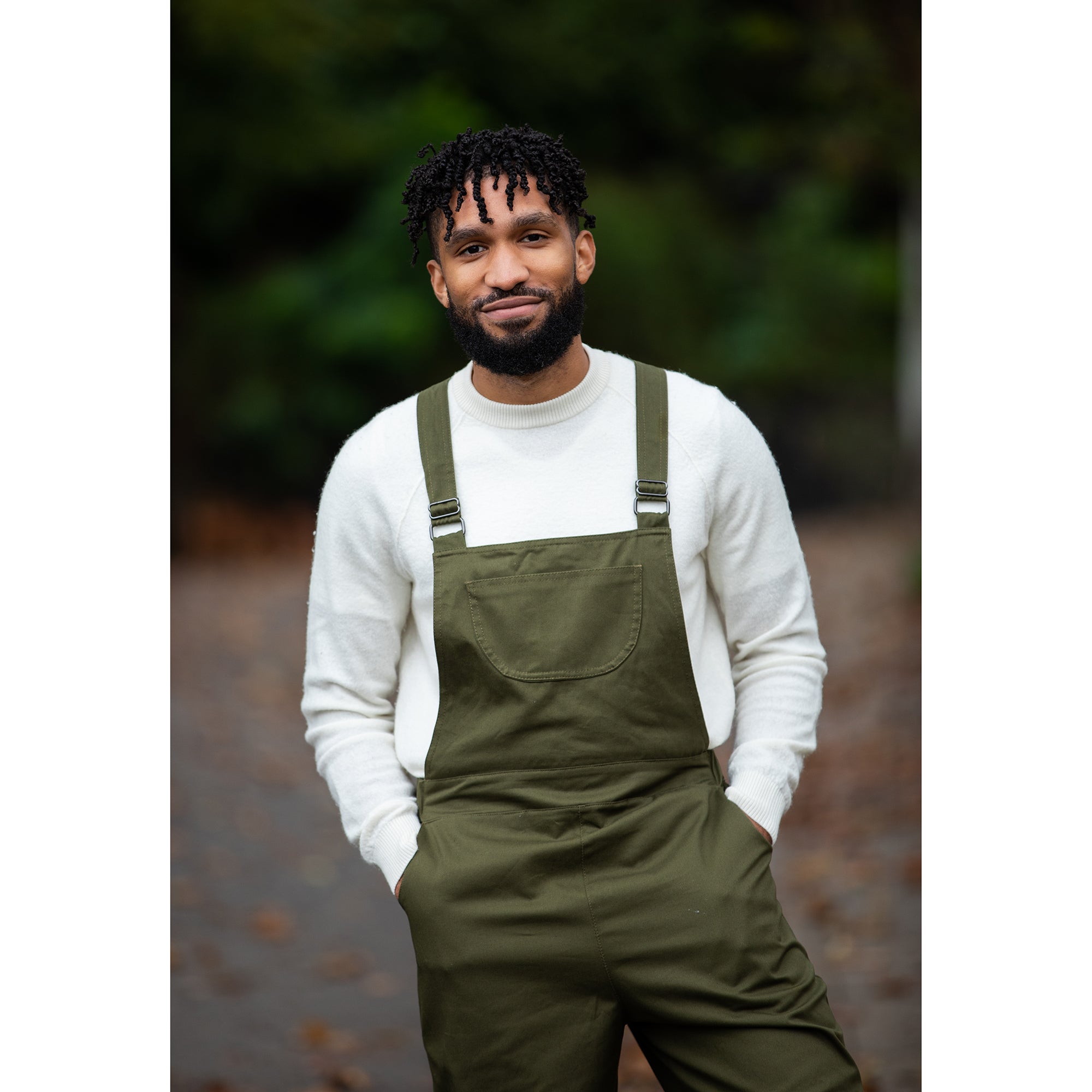 Nikki Overalls in Olive Organic Cotton Twill (XXS, XS, L, XL, XXL