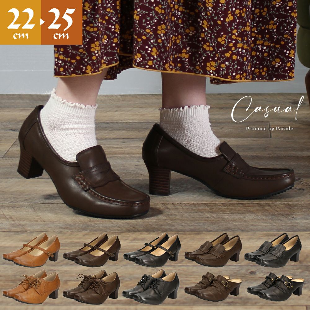レディース オックスフォード ヒール ローファー メリージェーン