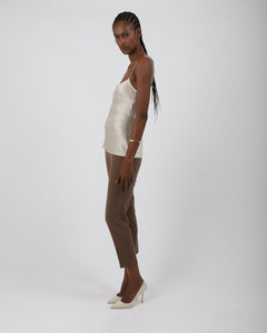 Melt Top - Paradisefold Silk Camisole - Flowing oyster-white silk cami