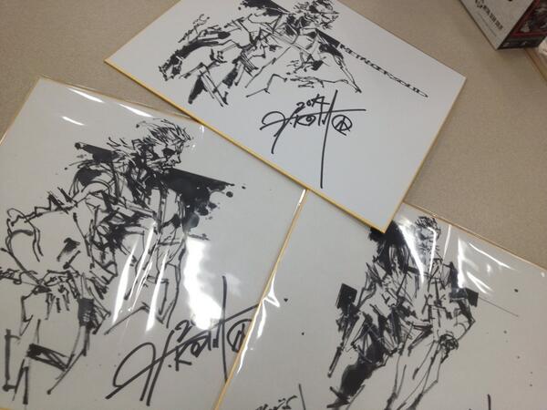 MGSV:GZ』発売記念抽選会用の小島秀夫監督サイン&新川アート