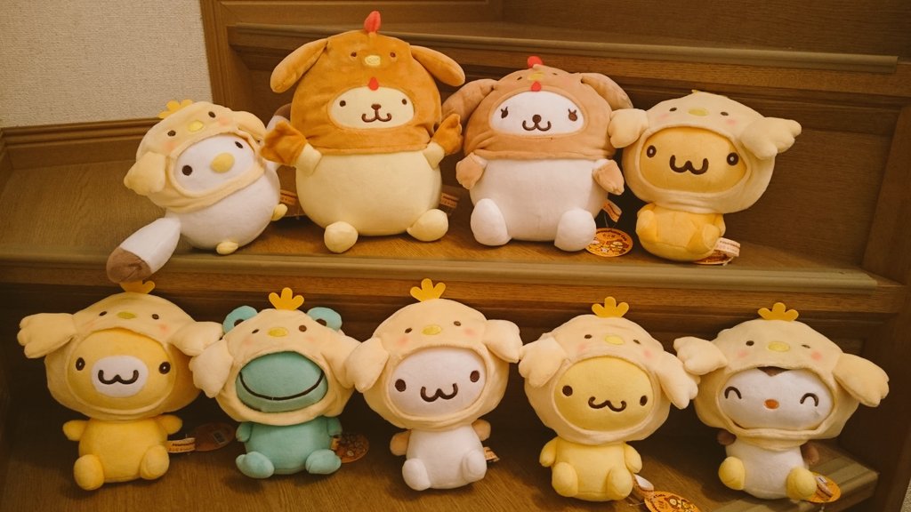 サンリオ ポムポムプリン 名古屋コーチン ぬいぐるみ むにゅぐるみ