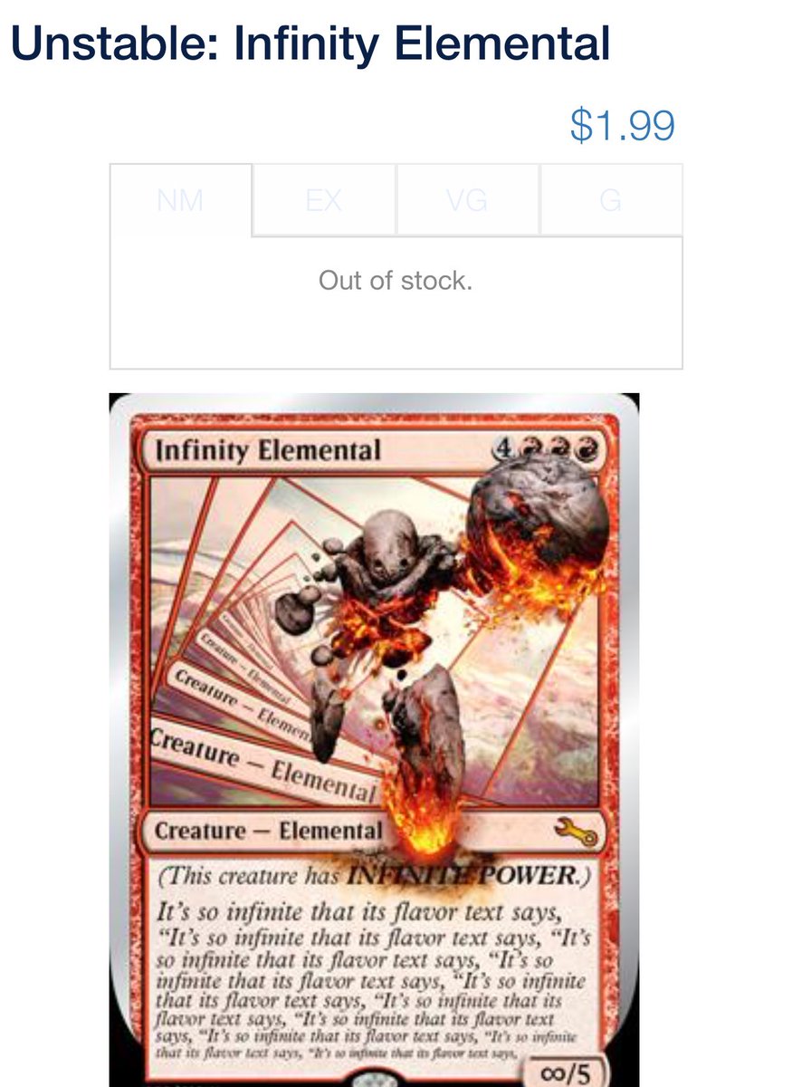 infinity elemental (無限の精霊)が欲しすぎて外国通販見てたのですが