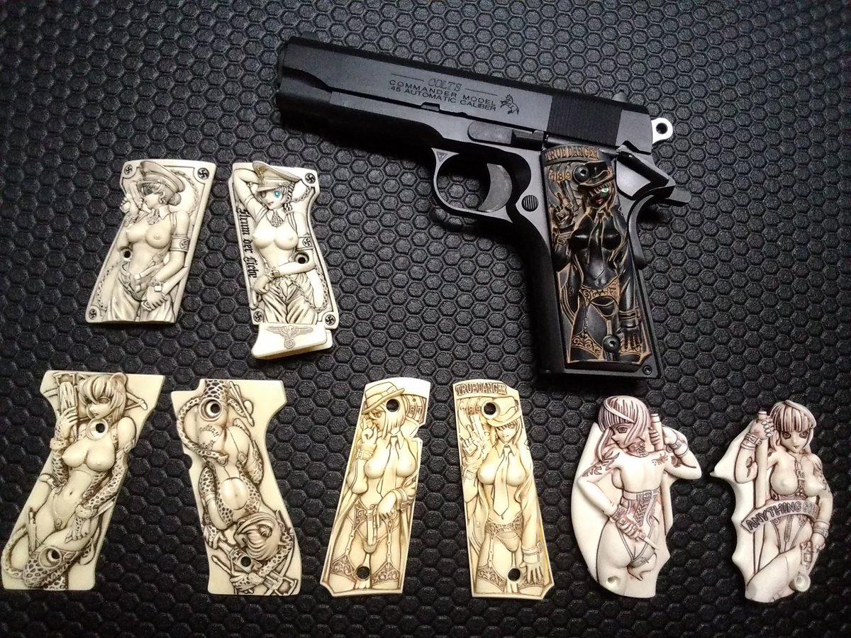 エアガン、モデルガン用美女レリーフグリップ「ぐり子さん」 仲間内