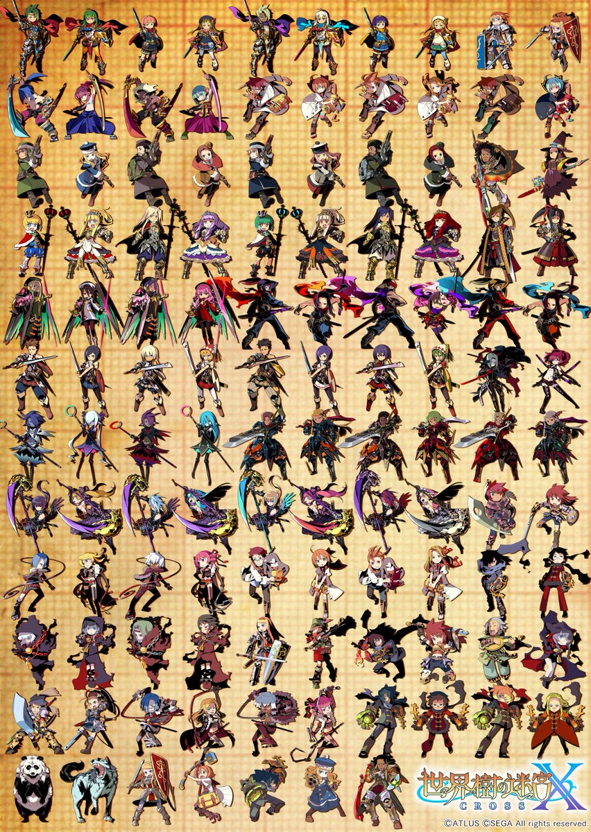 世界樹X キャラメイク応援！外見一覧B2ポスター」は、世界樹Xに登場