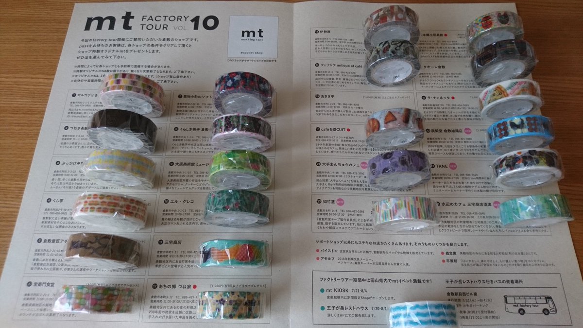 中古 mtファクトリーツアー限定コンプリートセット mtマスキングテープ