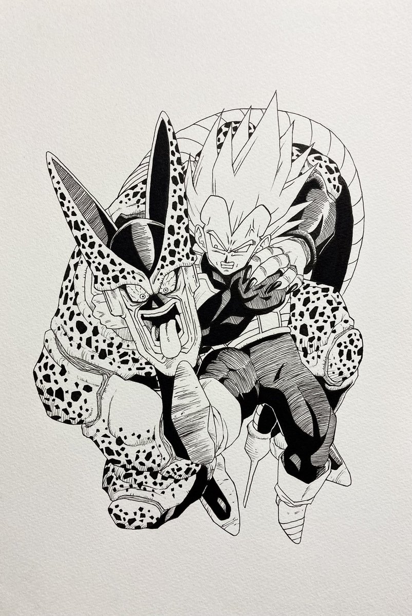 ベジータセル描いてみた #ドラゴンボールイラスト #ベジータイラスト