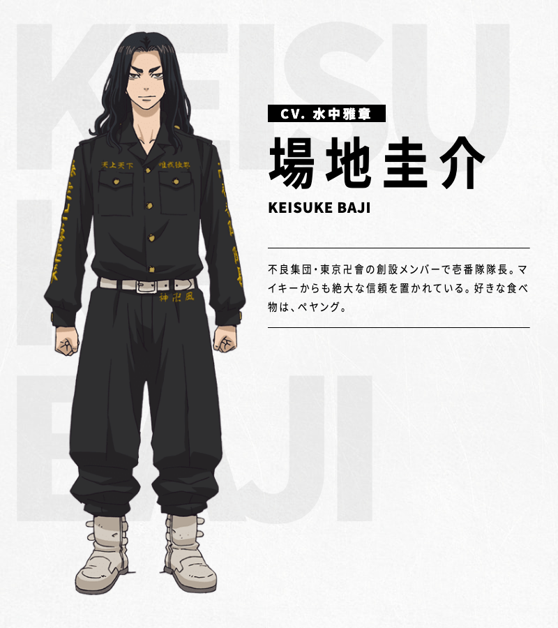キャラクター紹介①】 場地圭介（CV：水中雅章） 東京卍會の創設