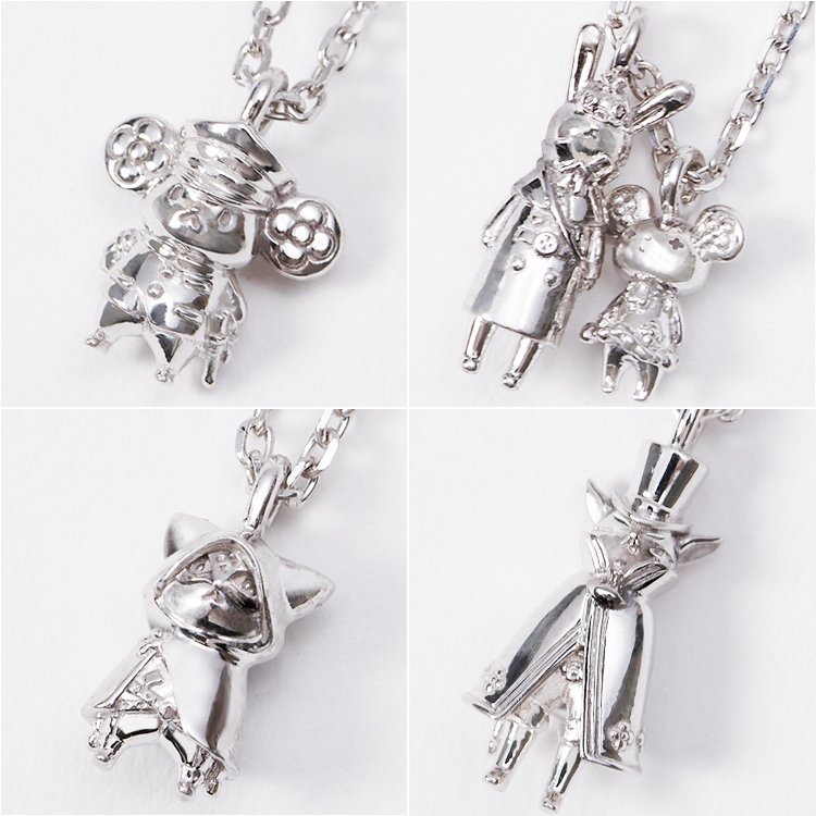 大逆転裁判 アイリスのお守りシルバーネックレス うさろっく＆くまりす