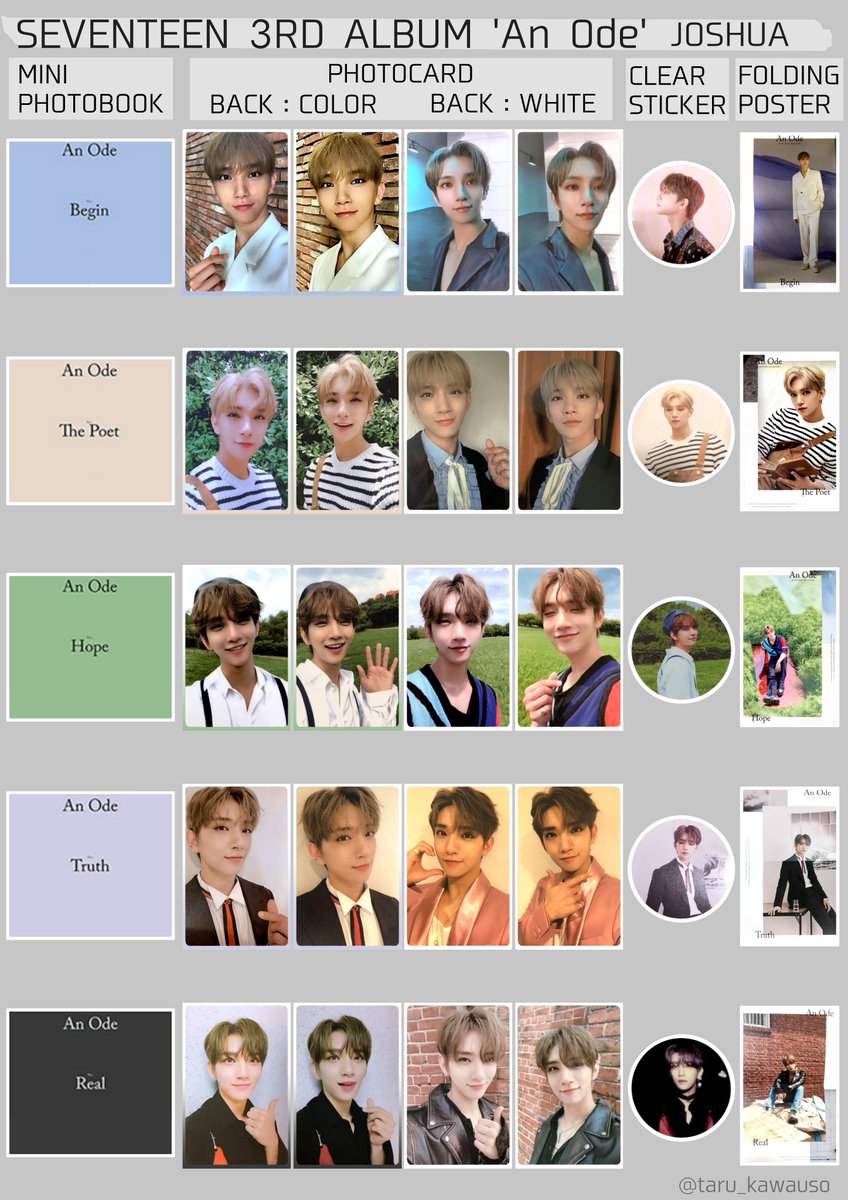 SEVENTEEN セブチ アルバム An Ode ジョシュア トレカ一覧 交換の際