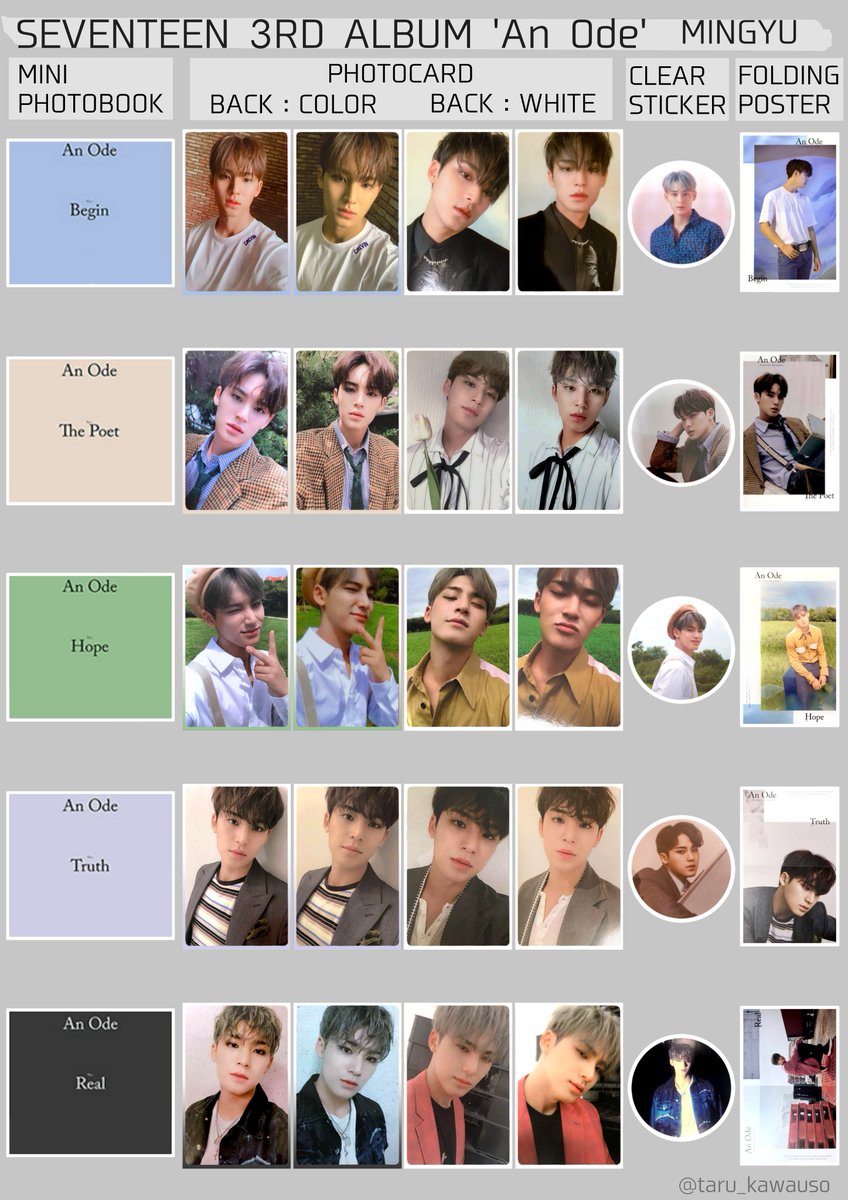SEVENTEEN セブチ アルバム An Ode ミンギュ トレカ一覧 交換の際など