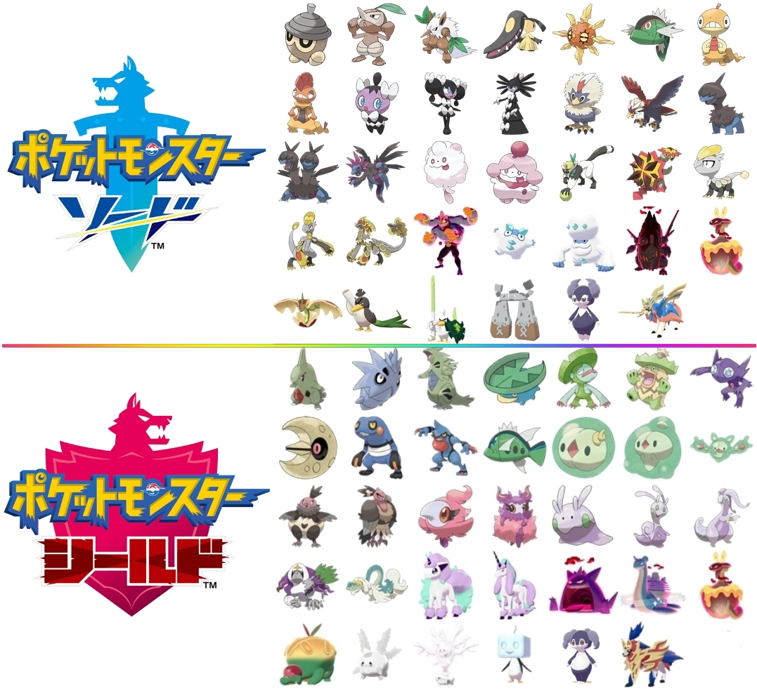 ポケモンソードシールド限定ポケモンの違いをまとめてみました （剣盾