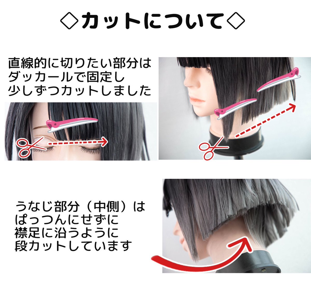 ご質問をいただきましたので 松井江のウィッグセットのポイントを