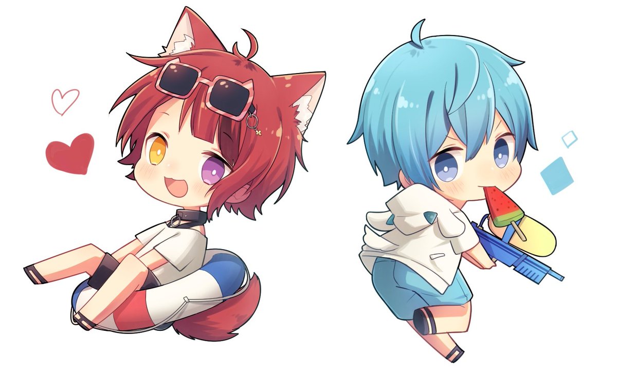 夏らしく🌺🌴🏖 #莉犬くん #ころんくん