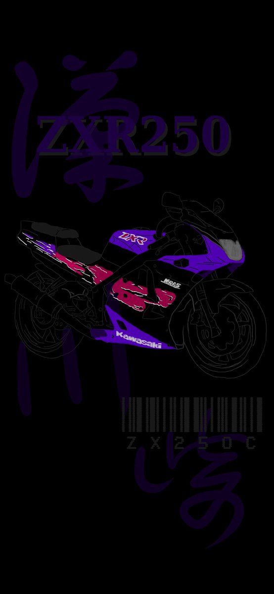 カワサキのフルカウル系 スマホ用壁紙(待ち受け) 描きました！ 良かっ