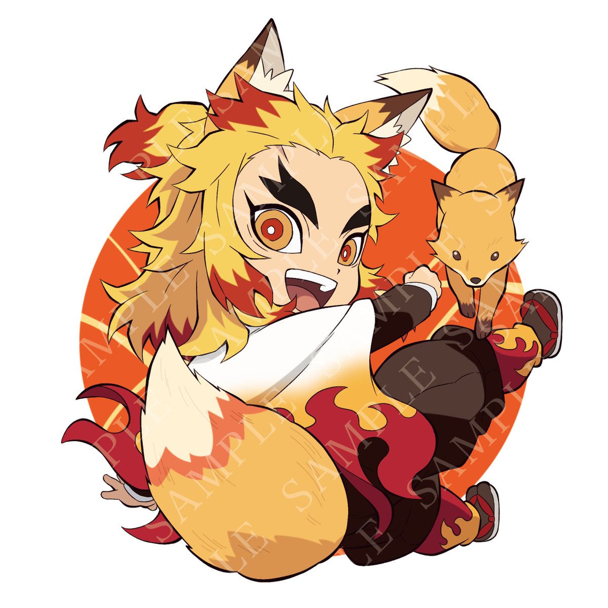 狐 煉獄さん ご当地アクリルキーホルダー 宮城 【鬼滅の刃】 煉獄杏寿郎