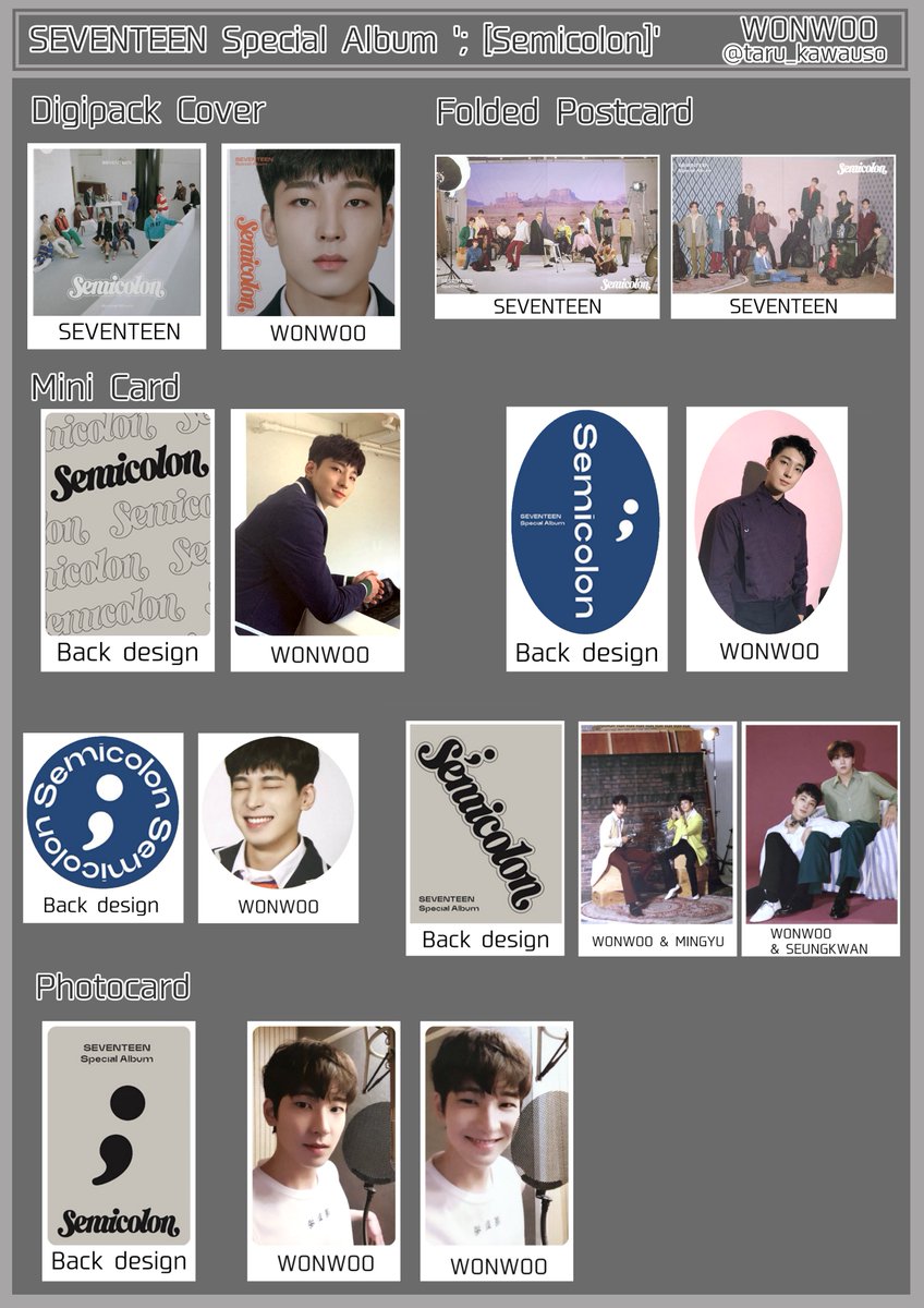 SEVENTEEN セブチ Special Album ； Semicolon セミコロン Photocard