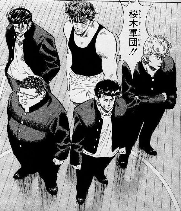 リクエスト スラムダンク桜木軍団 1枚目はまんま撮ったやつ 2枚目は黒