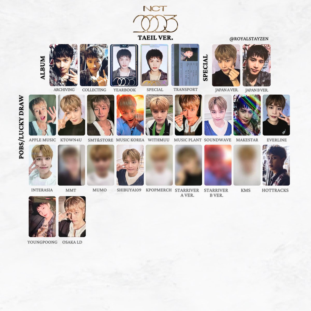 NCT The 4th Album 'GOLDEN AGE' Photocard/ PC templates 엔시티 골든