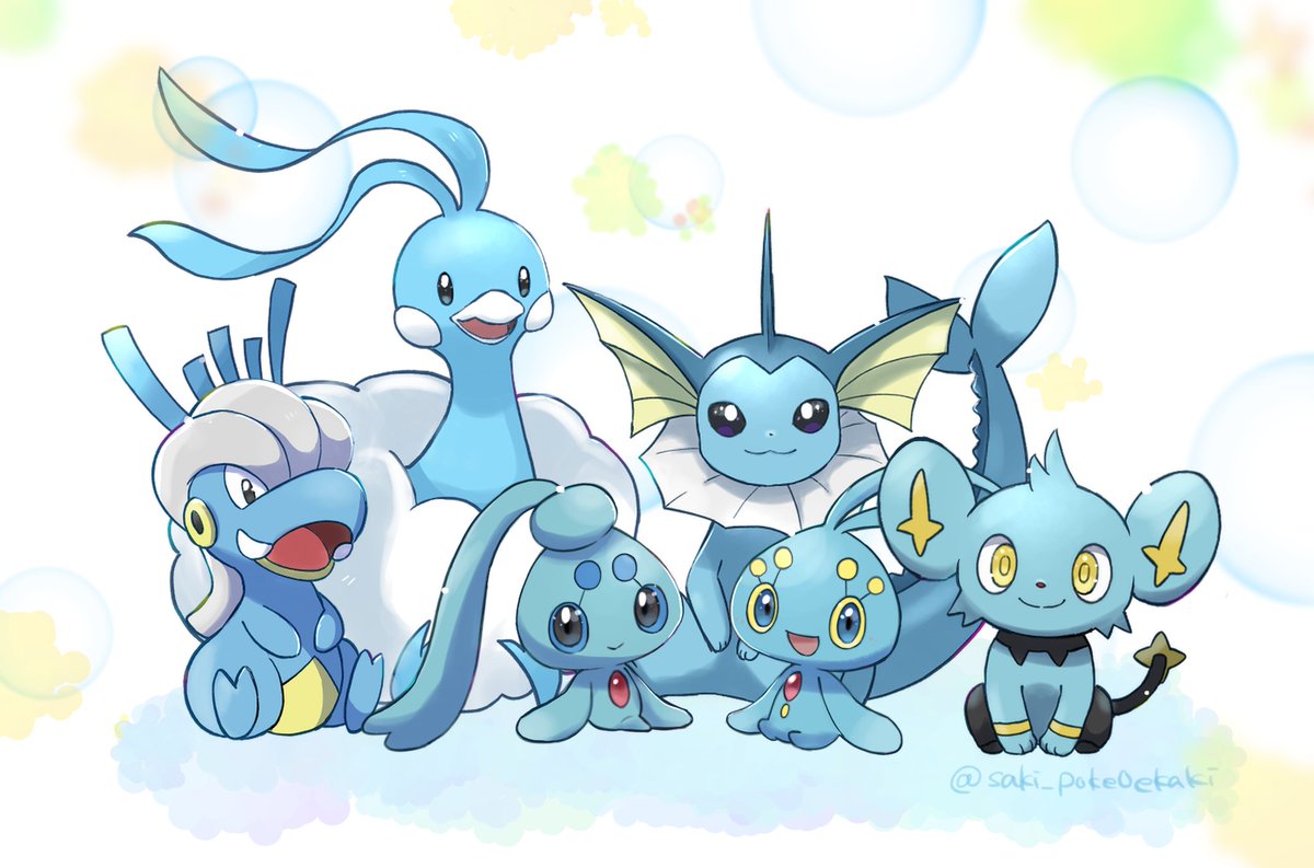 ポケモン「#あなたのみず色の作品を見せてください水色なポケモンたち 」|*