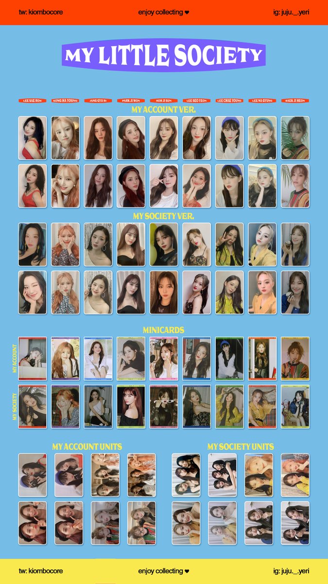 📃🧸 Fromis_9 My Little Society Template Complete list with