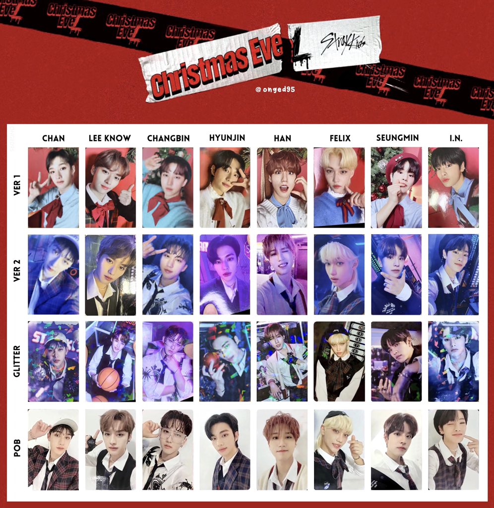 Stray Kids “Christmas EveL” photocard list 스트레이키즈 크리스마스