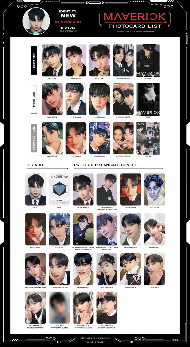 🎮 the boyz maverick photocard template/list — [ 211224 ver