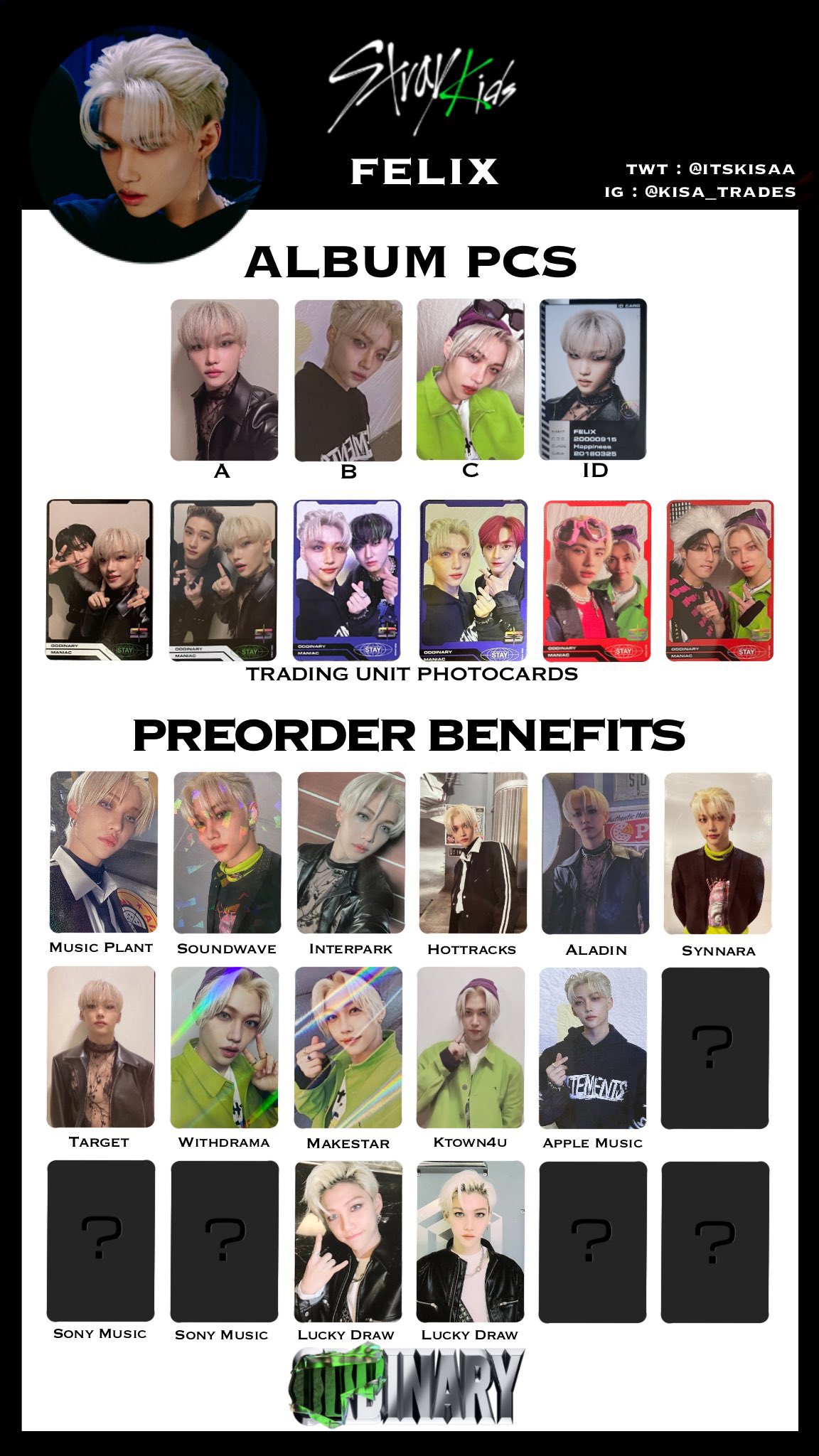 StrayKids シーグリ 特典 ホロ トレカ まとめて セット フィリックス