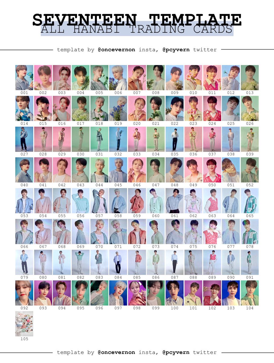 full numbered template for the seventeen japan fanmeeting HANABI