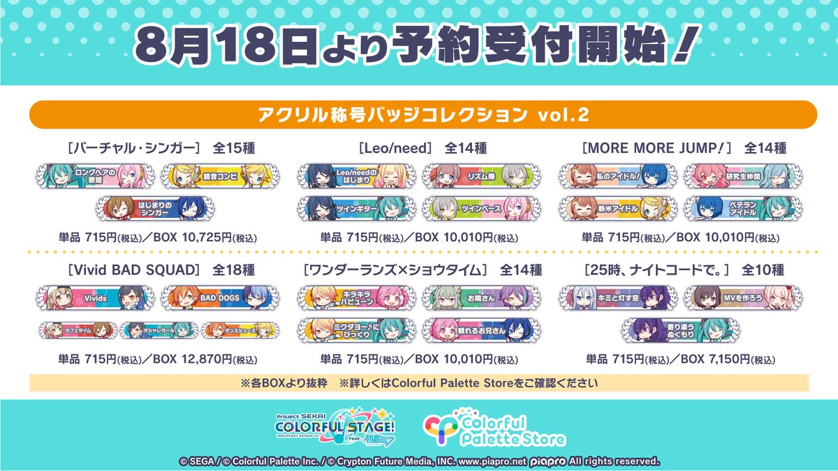 ⭐️ #プロセカグッズ情報 ⭐️ 「アクリル称号バッジコレクション vol