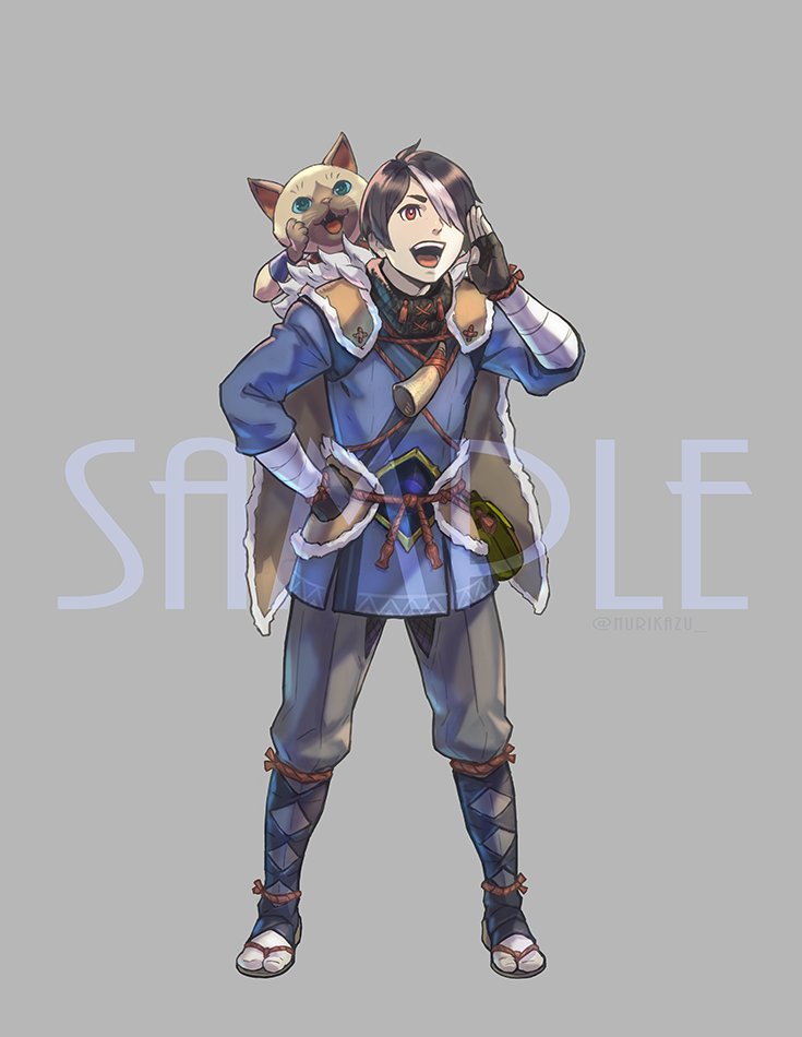 MHサンブレイク×『塗 和也』コラボ絵。イオリくん✨ガルクも入れてあげ