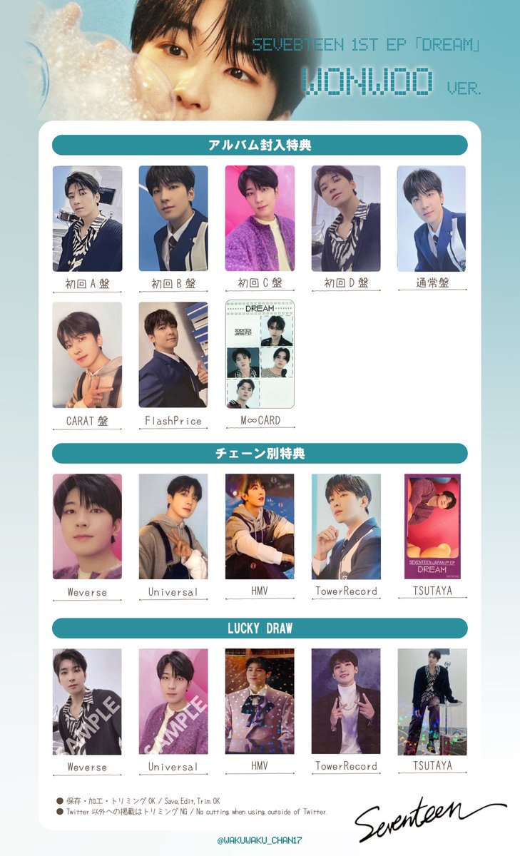 SEVENTEEN DREAM トレカ ウォヌ SEVENTEEN ウォヌ トレカ ( 귤 メルカリ