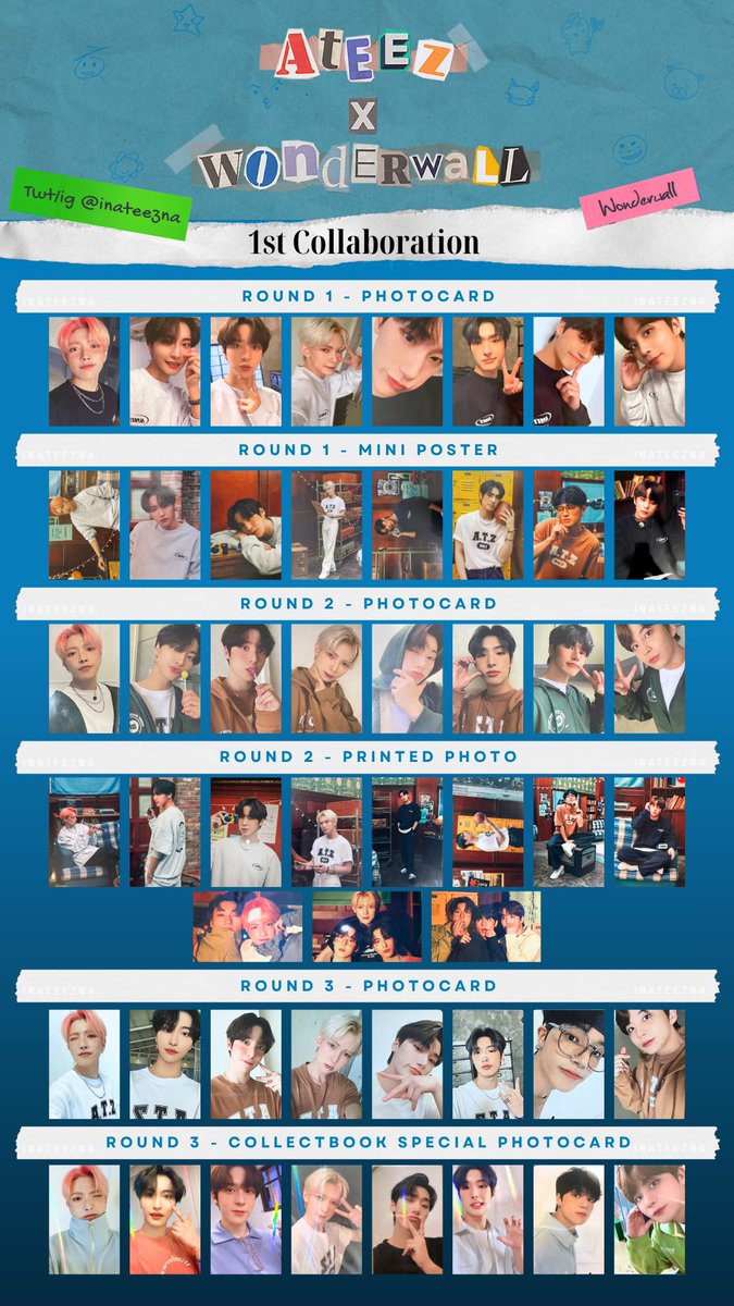 ATEEZ x Wonderwall Edition Photocard PC Merch MD Template member
