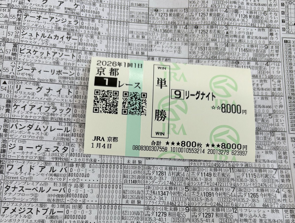 Post by 西村敬 on X: 2026初馬券