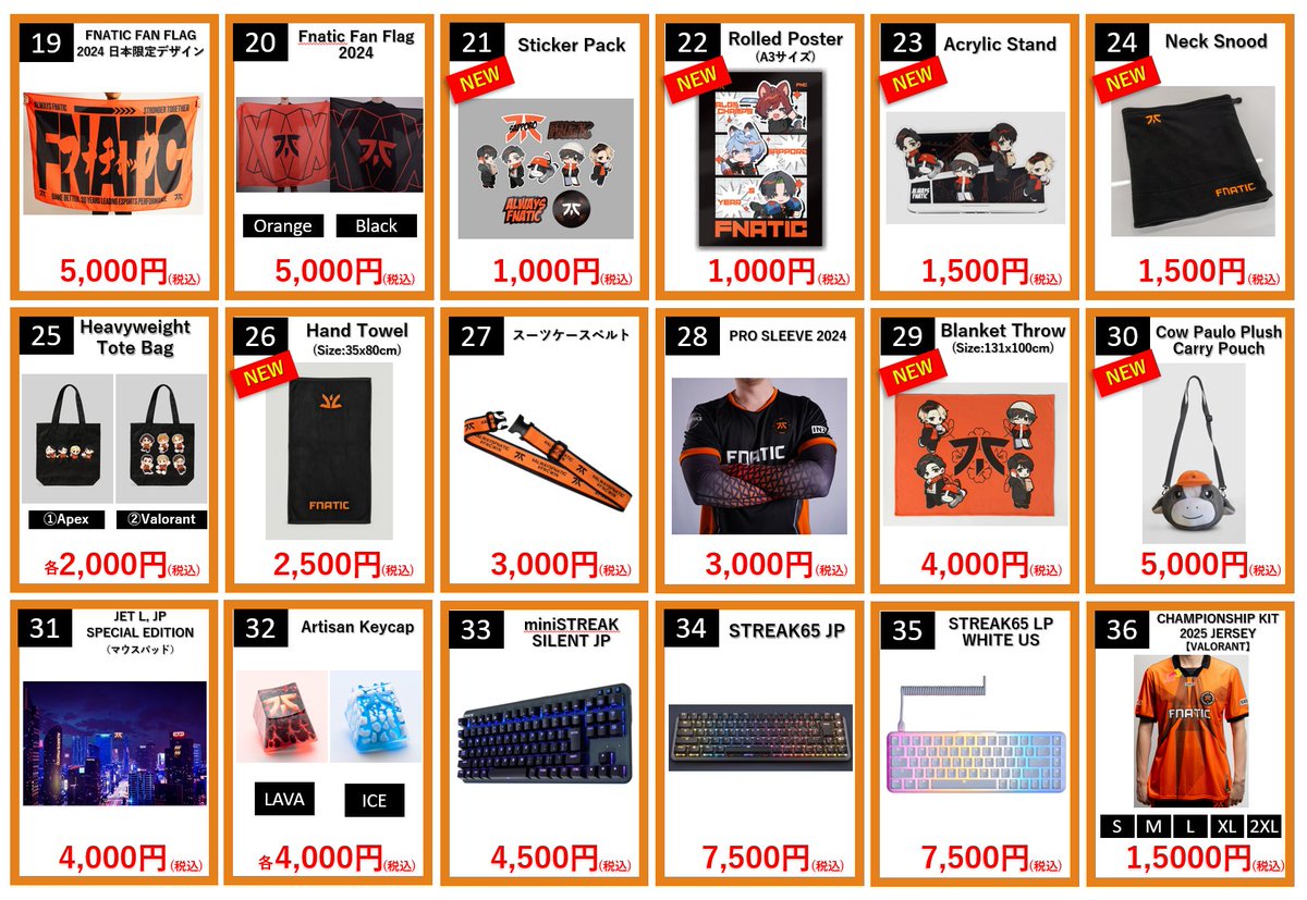 ALGS Championship Sapporo物販リストについて📣 FNATICブースで購入