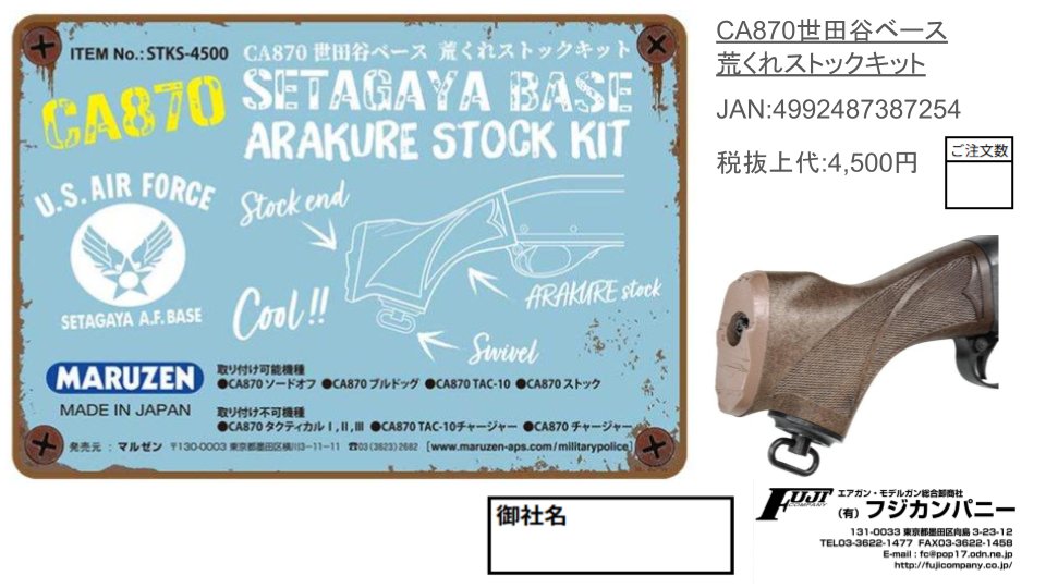 マルゼンさまより CA870世田谷ベース荒くれストックキット が1/16発売