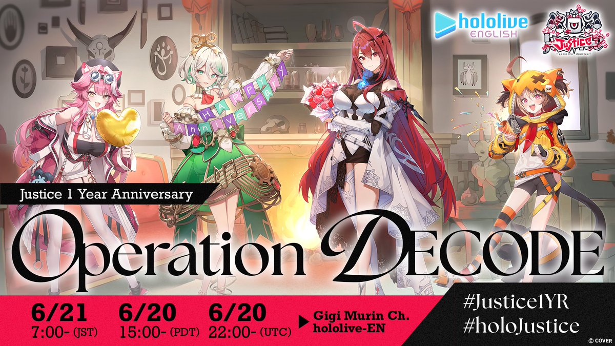 🎉#holoJustice 1 Year Anniversary🎉 hololive English -Justice- has