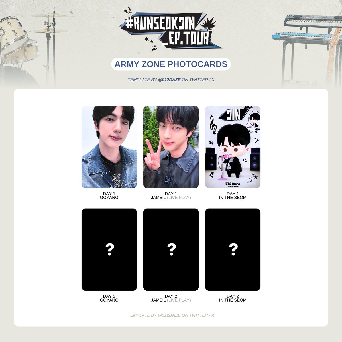 BTS JIN SEOKJIN ALBUM PC PHOTOCARD WL WISHLIST TEMPLATE