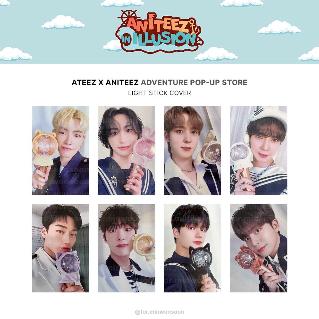 ateez x aniteez pop-up store — ot8 photocard template ♡ light